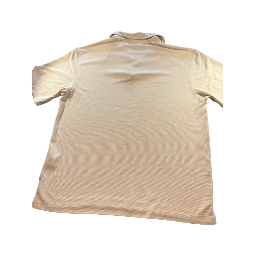 Columbia XCO Khaki Ribbed Short Sleeve Polo Shirt Size Large Men's Polo Top Golf